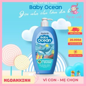 Sữa tắm gội 2 trong 1 Hachi baby ocean - Ngoan Xinh